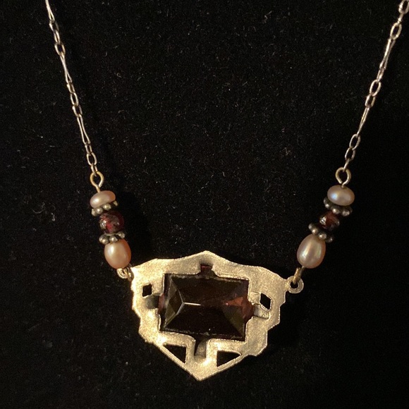 Antiqued Sterling Silver, Amethyst and Freshwater Pearls Set - Picture 5 of 7